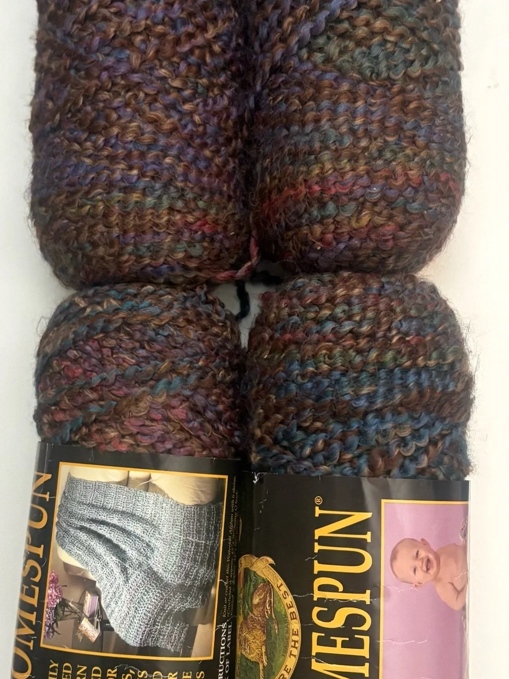 Lions Brand Layette & Home Variegated Brown Tweed Yarn - Multicolor Brown Skeins